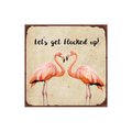 Mr. Mjs Trading Mr. MJs Trading IV-W18-GT193 Flamingo Flocked Up Metal Wall Decor IV-W18-GT193